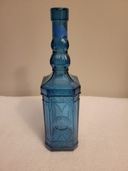 VINTAGE PRESSED OLIVE GREEN WINE BOTTLE W/STOPPER MINT CONDITION 11.5 »TALL