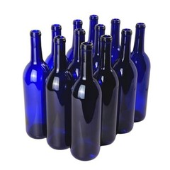 750ml Cobalt Blue Wine Bottles (Pack of 12) – Empty Bordeaux Liquor Bottles