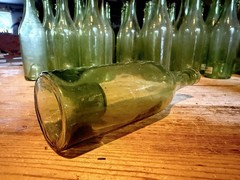 Antique Single Serve Wine Bottle French Hand Blown Punt