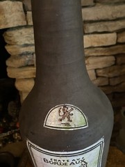 vintage chateau Bordeaux large terracotta bottle decoration