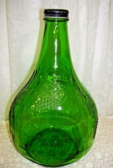 Green Grape and Ivy Wine Bottle One Half Gallon