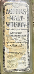 XXX RARE ANTIQUE AQUINAS MALT WHISKEY PAPER LABEL LABEL EMPTY BOTTLE !