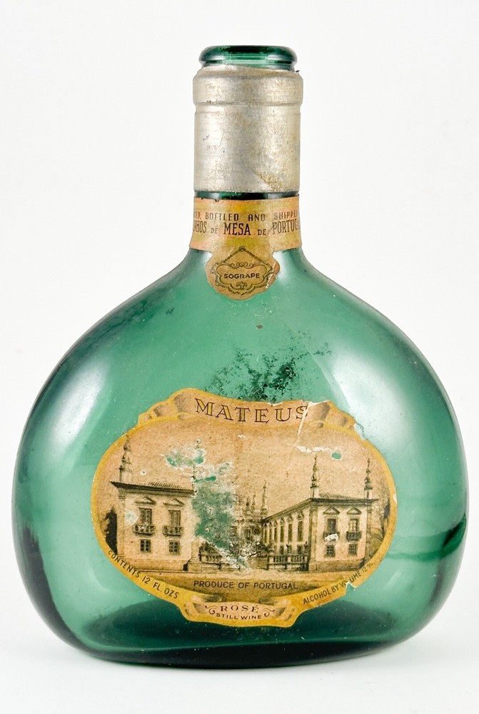 Vintage Paper Label Mateus Sogrape Rose Still Wine Bottle, Portugal 12 Fl Oz