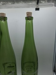 2 Green Wine Bottles With W-2068 4/5 Quarts Tall Wine Bottle