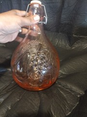 pink Milano Vaseline glass decanter Jus De Fruits