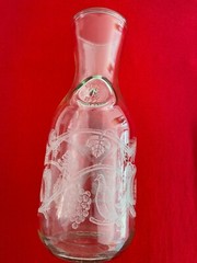 Paul Masson Norman Kosarin Wine Decanter Carafe Etched Glass 1988 9.75&Prime;