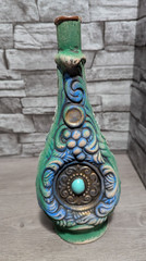 12&Prime; Ceramic Wine Genie Fantasy Bottle Pirate Decor Halloween Prop Jar Figurine