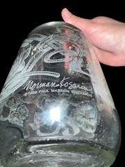 Vintage Paul Masson Wine Carafe Doves & Grapes Signed Norman Kosarin 1989