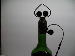 Wine Bottle Decanter Paris France Eiffel Tower Empty Bar Deco Copper