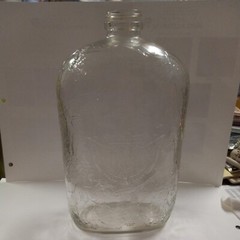 Vtg Garretts American Wines Clear Glass 1/2 Gal Bottle Decanter Embossed Grapes
