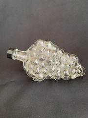 Clear Glass Vintage Grape Cluster Wine Bottle Made In Turkey