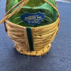 Vintage 1961 Bertani Soave Italian Wine Bottle Hanging With Wicker Basket