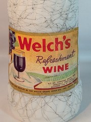 Vtg Hazel Atlas Black Splatter Wine Bottle Milk Glass Welch&rsquo;s MCM Bar 1950s