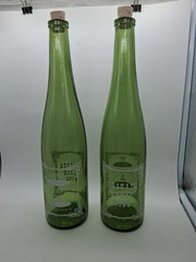 2 Green Wine Bottles With W-2068 4/5 Quarts Tall Wine Bottle
