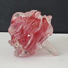 Vintage Pink Rose Wine Stopper – Hand Blown Glass Verrerie d&rsquo;art Belle Époque