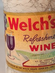 Vtg Hazel Atlas Black Splatter Wine Bottle Milk Glass Welch&rsquo;s MCM Bar 1950s