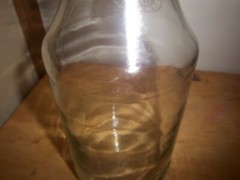 Clear Glass Wine Carafe 11.5&Prime; Vtg Paul Masson Since 1852, building on front