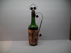 Wine Bottle Decanter Paris France Eiffel Tower Empty Bar Deco Copper