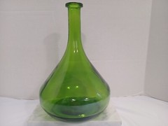 Vintage Emerald Green Glass Wine Bottle Fall Decor