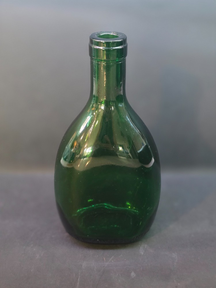 Vintage J.M Da Fonesca Portuguese Emerald Green Glass Wine Flask Bottle