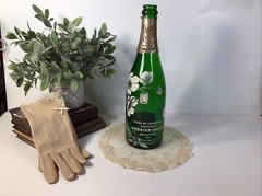 Vintage Perrier-Jouet Fleur De Champagne Bottle~1976~Hand Painted Flowers~Empty~
