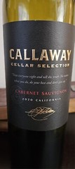 Callaway 2020 Cellar Selection Cabernet Sauvignon EMPTY Bottle