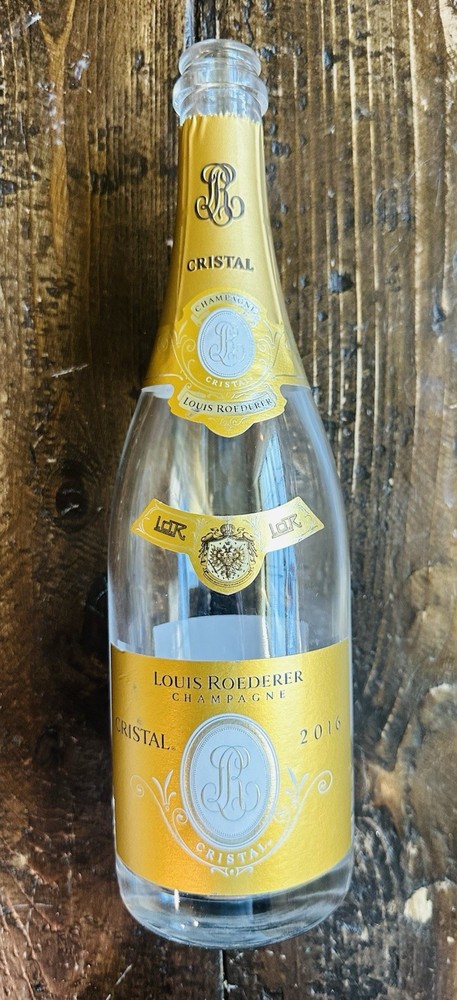 Cristal Champagne Bottle Empty 2016 Collectible France 750ml Gold Louis Roederer