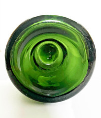 Pre 1860 dark green champagne bottle with kick up bottom