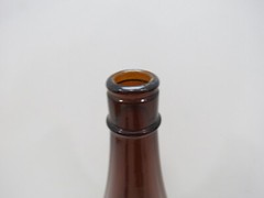 BEACHCOMBED EMPTY BROWN JAPANESE SAKE SAKI LIQUOR GLASS RICE WINE BOTTLE (854B)