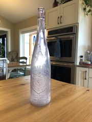 Vtg CARRETT & CO. WINE BOTTLE Pink St Louis No 1835 32 Oz Ounce Purple