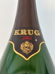 Rare empty wine bottle, Krug, Champagne, 2002, Brut, Magnum