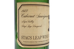 Stag&rsquo;s Leap Wine Cellars 1973 S.L.V. Cabernet Sauvignon empty bottle, with cork.