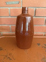 Vintage Lancers Ceramic Wine Bottle (Red/Brown) 9&Prime;H