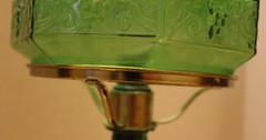 Vtg Chianti Italian 17.5 » Green Glass Candle Holder Wine Bottle Lamp MCM 1960s