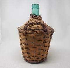 Vintage Wicker Wrapped Viresa Demijohn Large 13 Inch