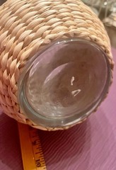 Vintage Red Chianti Wine Decanter Wicker And Glass 11.5” H