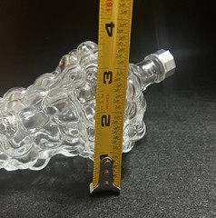 VTG Grape Cluster Glass Decanter Wine Bottle France 5.5” Long