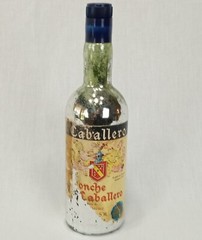 1960&rsquo;s Spain Ponche Caballero Brandy liquor Mirror Glass bottle partial label