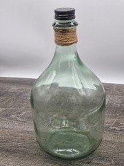 Vintage Glass Demijohn Wine Bottle Jug 3 Liter Hemp Neck Wrap