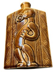 Vintage Parker Pottery Lincoln Wine Brown Bottle New Zealand Māori Rare No Top