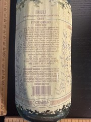 Glass Wine Bottle Wall Art – Candoni Pinot Grigio – 12&Prime;x4.5&Prime;