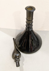 Vintage 21&Prime; MCM 1960s Italy Empoli Smoke Gray Genie Decanter Bottle – RARE