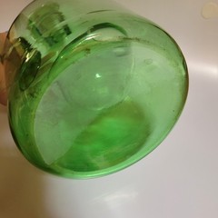 Vintage Italian Blown Green Glass Demijohn Wine DECANTER Ice Jug Chamber