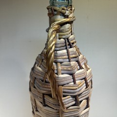 Vintage Hand Wicker Wine Bottle Woven Wine Jug Straw Wrapped Rustic Decor