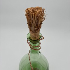 Vintage Wine Decanter Italian Demijohn Green Glass w/ Plugs and Ice Chamber