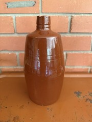 Vintage Lancers Ceramic Wine Bottle (Red/Brown) 9&Prime;H