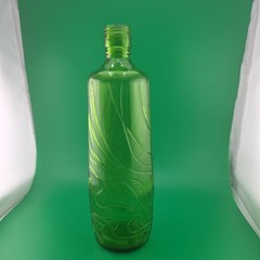 Gallo ripple wine bottle 4/5 quart rare vintage Green embossed scrolls in bottle