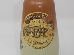 VINTAGE MADEIRA PORTUGAL PAR DE DANCA SOUVENIR ROSE WINE GLASS BOTTLE DECOR