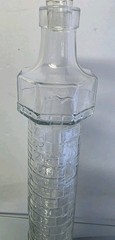 375 ml Clear 14 1/4” Wine Decanter Light House Textured Pattern With Topper