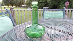 Vintage L.J. McGuinness co. Green wine bottle made in Canada 9&Prime; tall